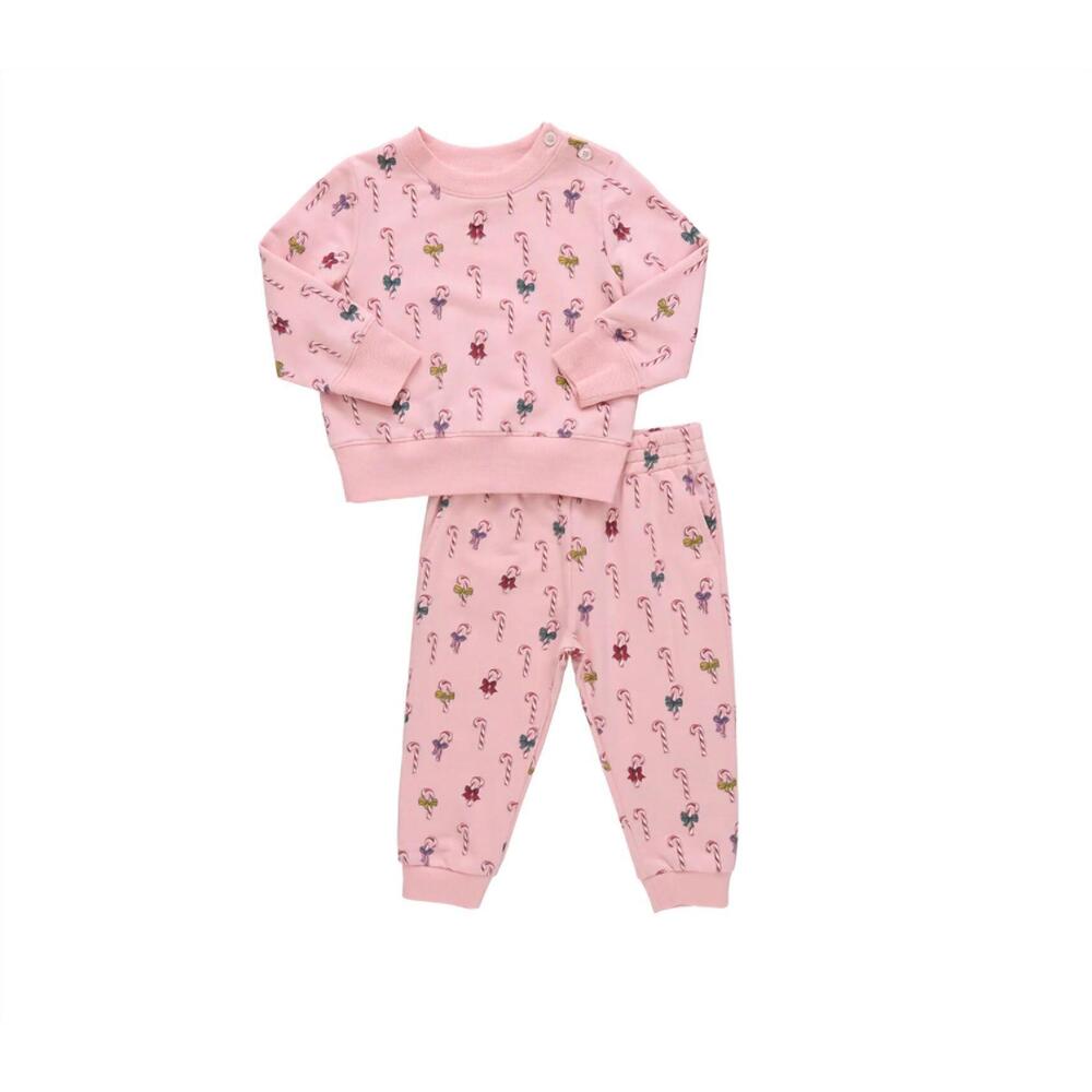 NEW PINK CHICKEN kid's jax jogger set in mini candy cane